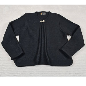 Robert Mackie Sweater Womens Medium Large Open Front 100% Wool